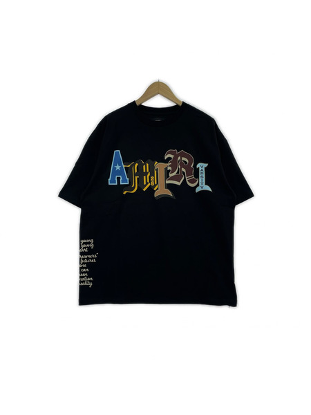 AMIRI 26SS VARSITY PATCH OVERSIZED TEE Ｍ ブラック