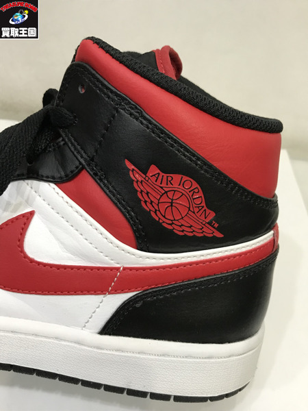 NIKE/AIR JORDAN 1 MID/554724-079 26cm ナイキ/黒/赤/スニーカー[値下]