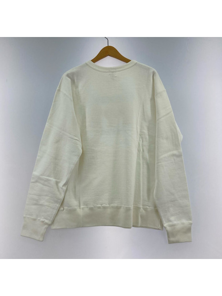 90s A BATHING APE 初期タグ 3猿 プリントスウェット L ホワイト