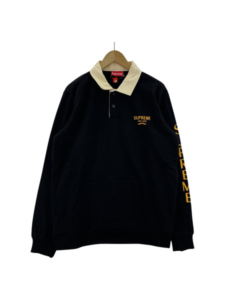 16AW/Supreme/Rugby Sweatshirt/L/BLK/