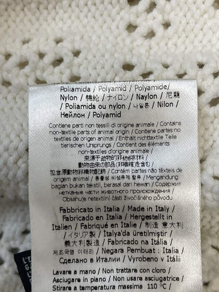 FENDI　FF柄 ズッカ柄 パンチング加工 コットンニットカーディガン 40 アイボリー FZC866