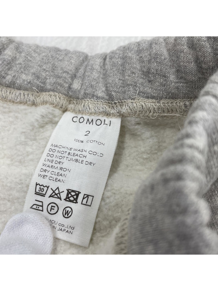 COMOLI コットン吊裏毛パンツ（2）GRY