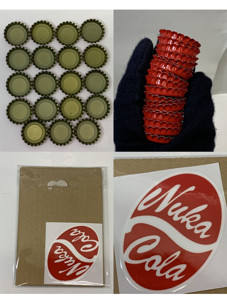 フォールアウト ヌカコーラ グラスボトル＆キャップセット ダメージあり Fallout Nuka Cola ガラスボトル 王冠キャップ 