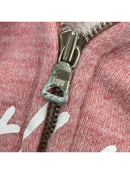 A BATHING APE パーカー(ジップアップ) LISA ジップパーカー ピンク XS