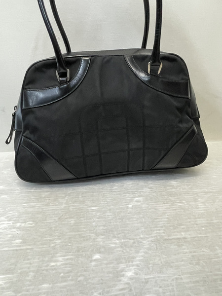 PRADA レザー切替 ミニボーリングバッグ 黒