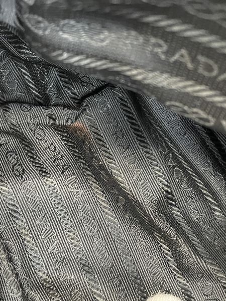 PRADA レザー切替 ミニボーリングバッグ 黒