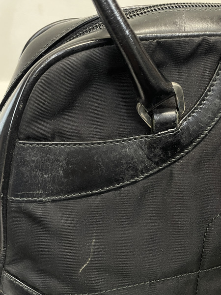 PRADA レザー切替 ミニボーリングバッグ 黒