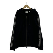 BURBERRY SIREN TAPED SLEEVE ZIP HOODIE ジップパーカー S ブラック