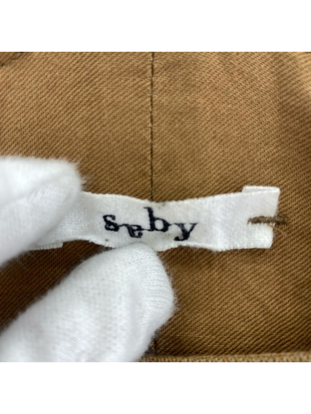 Saby TUCK BAGGY OVA-VISCOSE 茶 S-31802 (M)