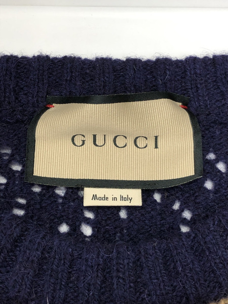 GUCCI GG柄ボーダーウールニット XL