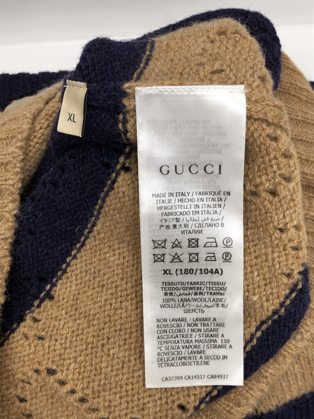 GUCCI GG柄ボーダーウールニット XL