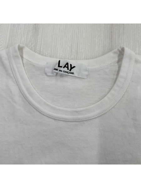 PLAY COMME des GARCONS 半袖Tシャツ・カットソー ハートロゴ 白(L)