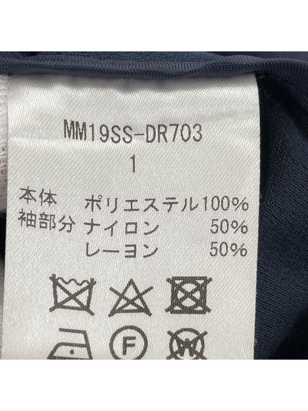 MameKurogouchi 19SS レース切替 ワンピース 1 ネイビー MM19SS-DR703