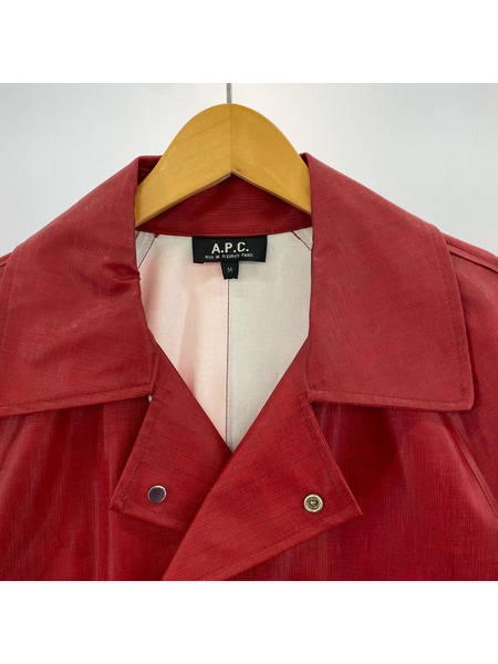 A.P.C. ジャケット コーティングレインコート RED (M)