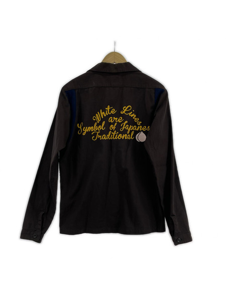 桃太郎ジーンズ 長袖シャツ ロングスリーブボーリングシャツ 38 BRW