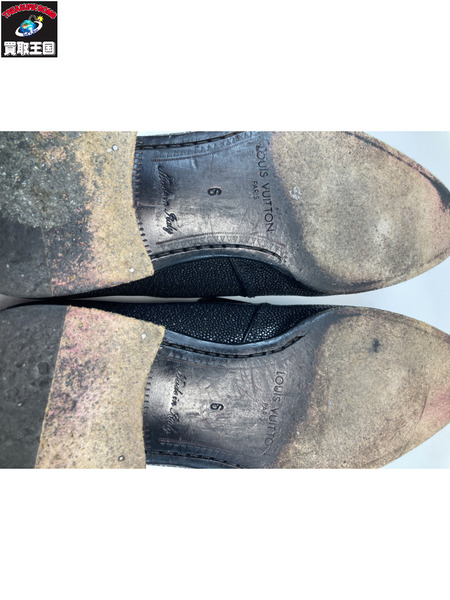 LOUIS VUITTON ルイヴィトン LV ガルーシャ スリッポン 6 25.0cm相当 BLK レザー