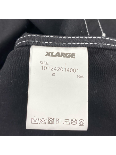 XLARGE 半袖シャツ S/S Zip Up Work Shirt BLK