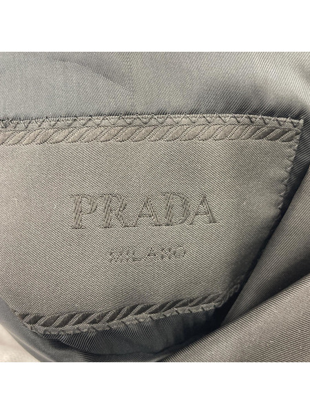 PRADA ピークドラベルナイロンジャケット 46R ブラック