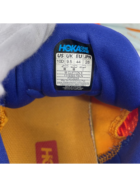 HOKA ONE ONE Clifton 8 1119393 FBLN 28cm オレンジ×ブルー