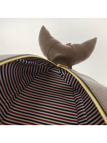 THOM BROWNE MTO Pebble Grain Leather Whale Bag ブラウン