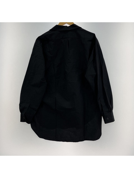 ULTERIOR/C/S PARACHUTE CLOTH PO SHIRT/LSシャツ/4/ブラック