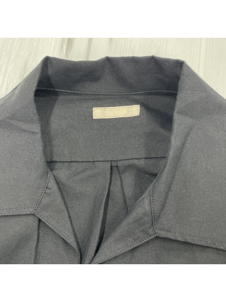 ULTERIOR/C/S PARACHUTE CLOTH PO SHIRT/LSシャツ/4/ブラック