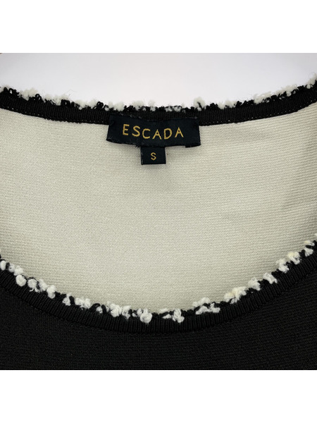 ESCADA Black And White knitted Dress/ブラック