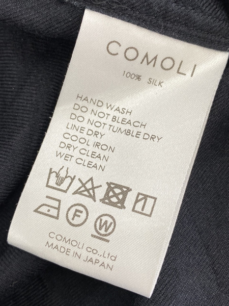 COMOLI 22SS シルクネルスキッパーシャツ 2 ブラック[値下]
