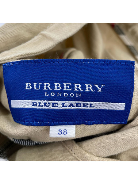 BURBERRY BLUE LABEL ミリタリージャケット ショート丈 ベージュ 38