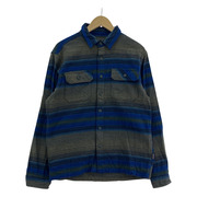 patagonia 長袖シャツ ボーダー 青（S）