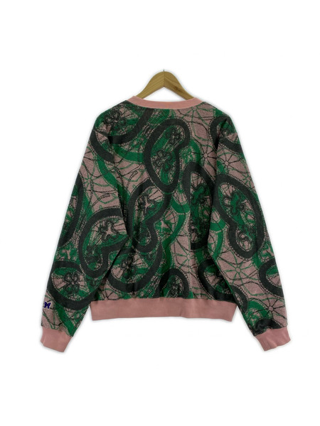 Needles ジャガードクルーネックスウェット S ピンク×マルチ MR296