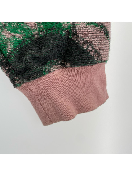 Needles ジャガードクルーネックスウェット S ピンク×マルチ MR296