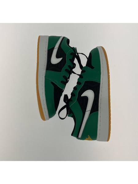 NIKE AIR JORDAN 1 LOW SE スニーカー 緑黒白 25cm