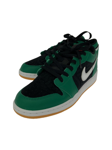 NIKE AIR JORDAN 1 LOW SE スニーカー 緑黒白 25cm