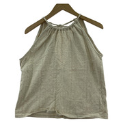 6 ROKU COTTON RIB HALTER NECK CAMISOLE ベージュ