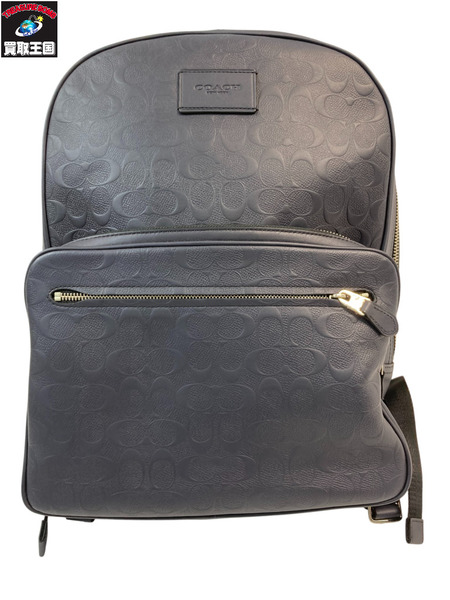 COACH コーチ 71992 ハドソン バックパック シグネチャー クロスグレイン レザー ネイビー グレー リュック