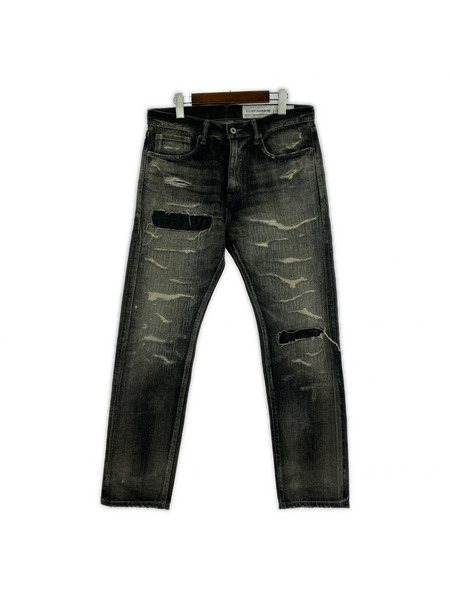 NEIGHBORHOOD 21SS SCRATCH SAVAGE.DP NARROW 加工デニムパンツ M 黒