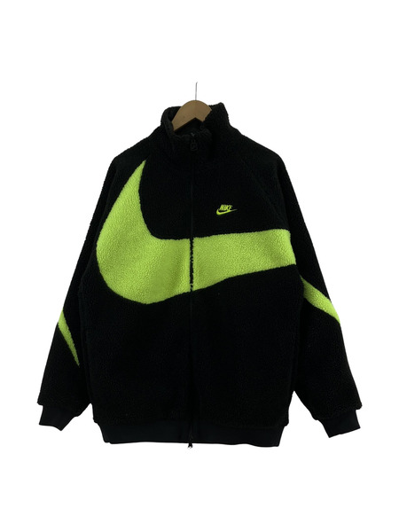 NIKE BIG SWOOSH リバーシブル ボアパーカー 黒黄　L[値下]