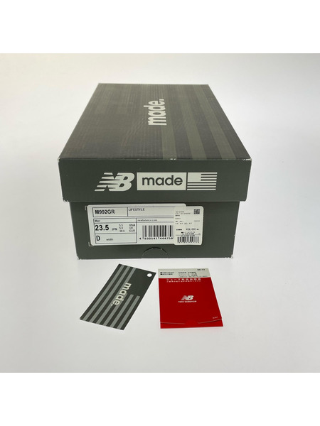 NEW BALANCE スニーカー M992GR (23.5cm) グレー