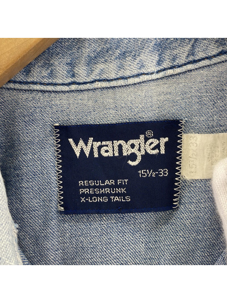 Wrangler 長袖シャツ 80s デニムウエスタンシャツ