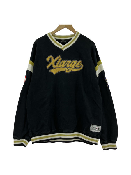 XLARGE BASEBALL LOGO EMBROIDERED V NECK SWEATSHIRT XL