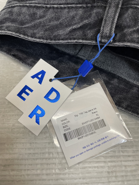 ADER ERROR Sig; SV Tag Jeans 04 ブラックデニムパンツ XL 