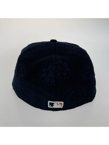 NEW ERA キャップ デトロイトタイガース 刺繍 ペイズリー 紺