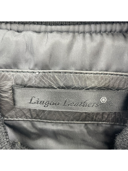 Liugoo Leather ライナー付 カウレザー ライダースジャケット ブラック SIZE:M