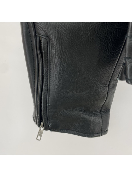 Liugoo Leather ライナー付 カウレザー ライダースジャケット ブラック SIZE:M