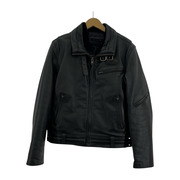 Liugoo Leather ライナー付 カウレザー ライダースジャケット ブラック SIZE:M