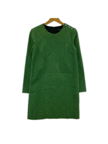 marimekko 長袖ワンピース L/Sワンピース 緑 パパヨ柄