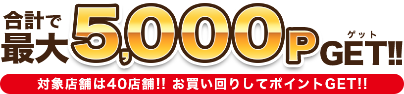 お買い物をした店舗数に応じて、貰えるクーポンの特典がどんどんアップしていくお得なキャンペーンです。